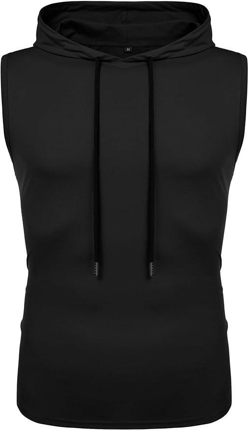 Babioboa Men's Workout Hooded Tank Tops Gym Sleeveless Hoodies Fitness Bodybuilding Muscle T-Shirts - Which Mark