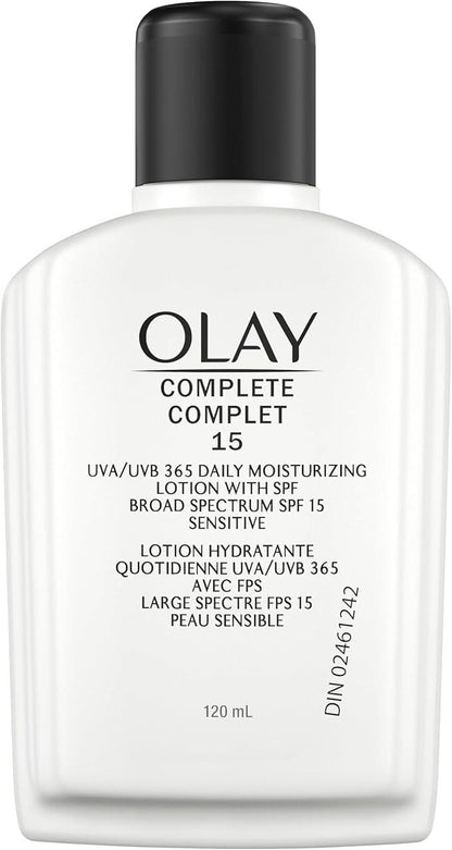 Olay Complete Daily Moisturizing Lotion with Sunscreen Broad Spectrum SPF 15, Sensitive, 120 ml - Which Mark