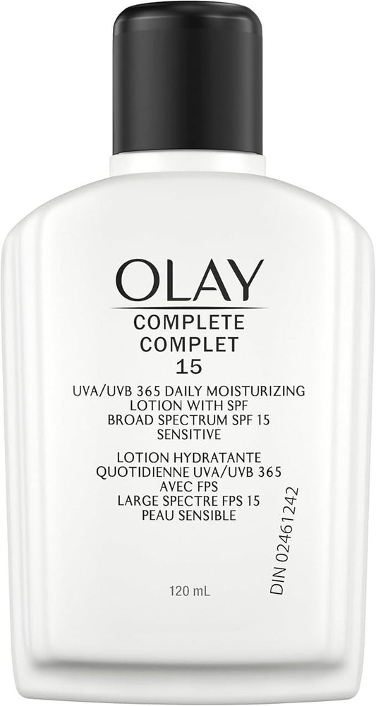 Olay Complete Daily Moisturizing Lotion with Sunscreen Broad Spectrum SPF 15, Sensitive, 120 ml - Which Mark