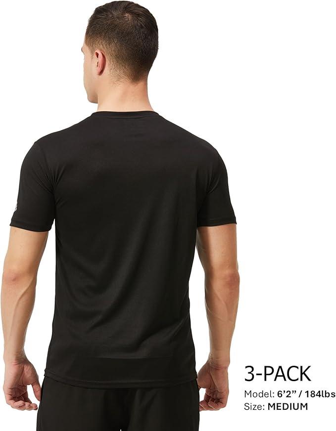 TEX2FIT Multi Pack Men's T Shirts Short Sleeve Quick Dry Workout Gym Shirts for Men - Which Mark