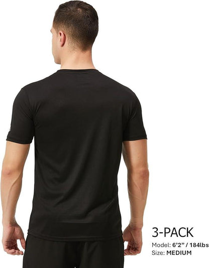 TEX2FIT Multi Pack Men's T Shirts Short Sleeve Quick Dry Workout Gym Shirts for Men - Which Mark