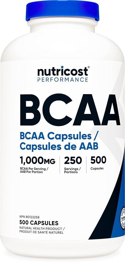 Nutricost BCAA Supplement (1000mg) 500 Capsules - 2:1:1 Branched Chain Amino Acids - Gluten-Free, Non-GMO - Which Mark