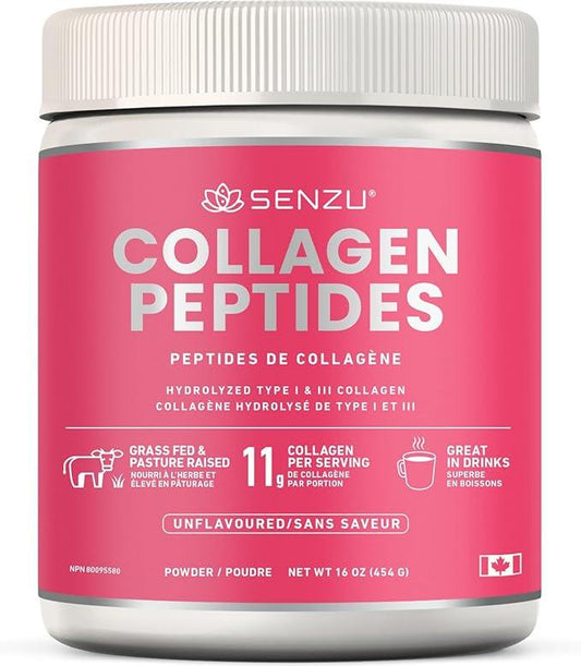 Premium Quick Dissolve Collagen Peptides Protein Powder For Healthy Hair, Skin, Nails, Joints - Hydrolyzed For Better Absorption | Made in Canada, Grass Fed, Keto, Kosher & Halal Certified - Non GMO, Gluten Free (454g / 16 oz) - Which Mark