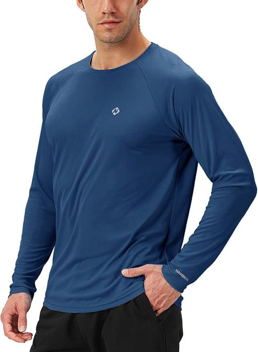NAVISKIN Men's Sun Protection UPF 50+ UV Outdoor Long Sleeve T-Shirt - Which Mark