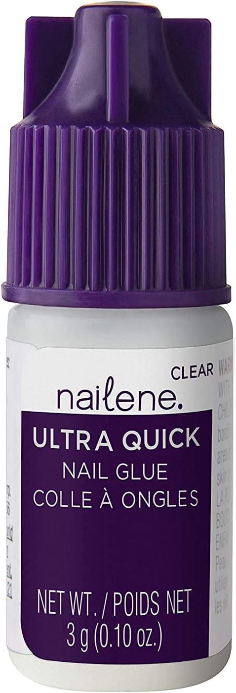 Nailene Ultra Quick Nail Glue, 0.10 oz – Durable, Easy to Apply False Nail Glue – Repairs Natural Nails – Quick-Drying Nail Adhesive Lasts Up to 7 Days – Nail Care Essential - Which Mark