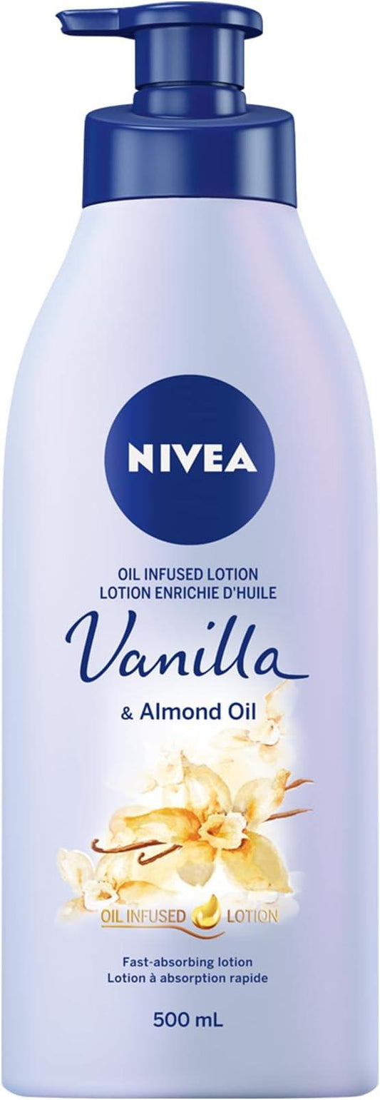 NIVEA Oil-Infused Vanilla & Almond Oil Body Lotion | Non-greasy, Fast Absorbing Daily Moisturizer |24H Deep Moisture |For all skin types Normal to Dry | Dermatologically tested | 500 mL - Which Mark