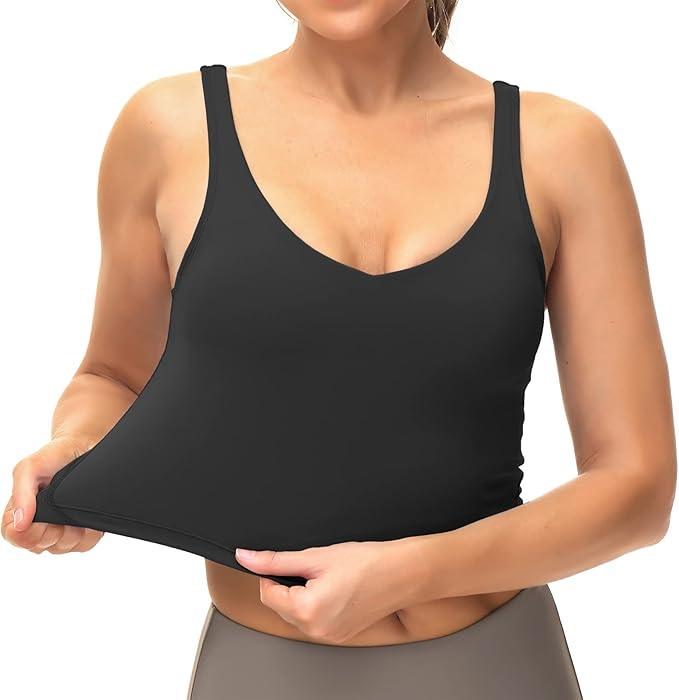 Dragon Fit Sports Bra for Women Longline Padded Yoga Bra Medium Impact Crop Tank Tops for Workout Fitness Running - Which Mark