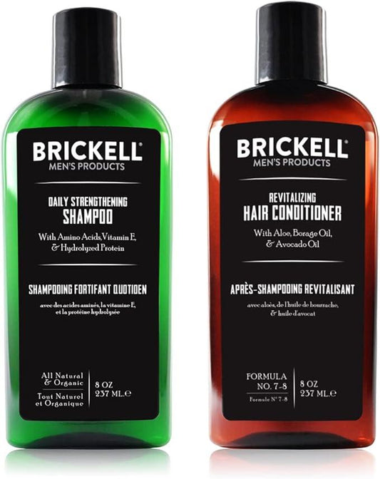 Brickell Men’s Daily Revitalizing Hair Care Routine, Mint and Tea Tree Oil Shampoo, Natural and Organic - Which Mark