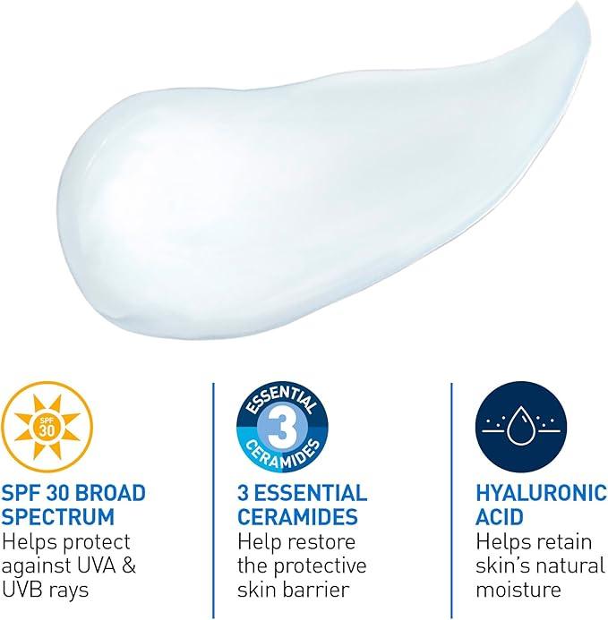 CeraVe Ultra-light Face Moisturizer with SPF 30. Hyaluronic Acid face sunscreen lotion for Men & Women, Normal to Oily & sensitive skin. Fragrance-Free, Oil-Free, Non-Comedogenic, Travel Size 52 ML - Which Mark