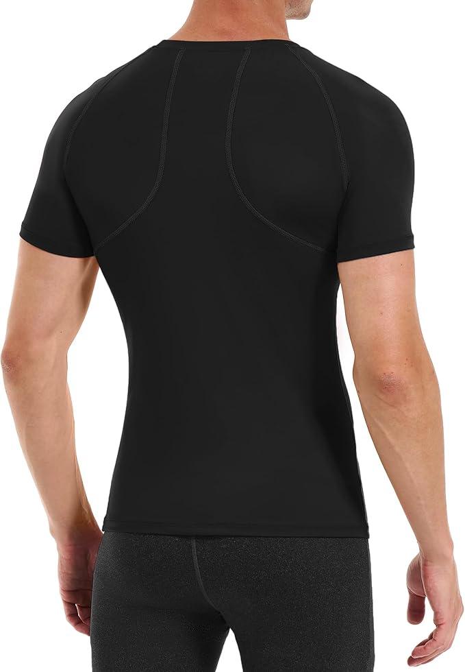 Runhit Long Sleeve Compression Shirts for Men Short Sleeve Quick Dry Athletic Workout T-Shirts Base Layer Tee Shirt - Which Mark