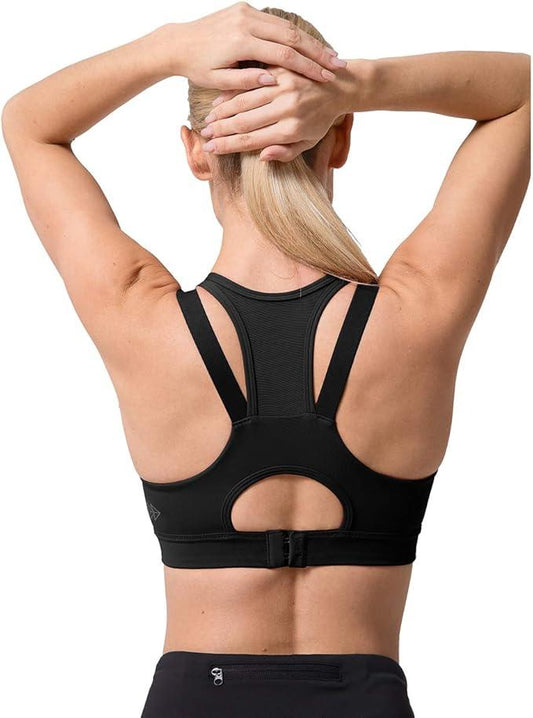 Yvette High Impact Women Sports Bra Front Closure Double Deck Mesh Running Bra for Plus Size for Plus Size - Which Mark
