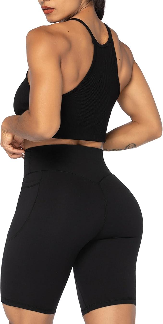 Sunzel 10" / 8" / 5" / 3" Biker Shorts for Women with Pockets, High Waisted Yoga Workout Shorts - Which Mark
