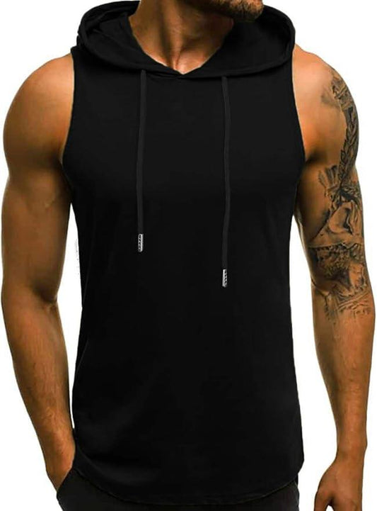 Babioboa Men's Workout Hooded Tank Tops Gym Sleeveless Hoodies Fitness Bodybuilding Muscle T-Shirts - Which Mark