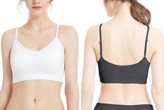 Comfyin Padded Bralette for Women Straps Sleep Bras Seamless Yoga Sport Bras 3 Pack - Which Mark