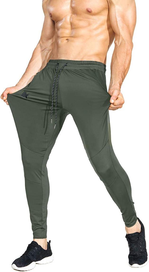 BROKIG Mens Lightweight Gym Jogger Pants,Men's Workout Sweatpants with Zip Pocket - Which Mark