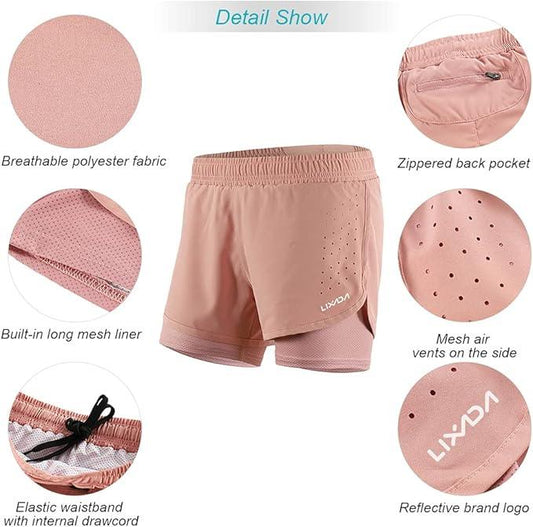 LIXADA Women's Running Shorts - Which Mark