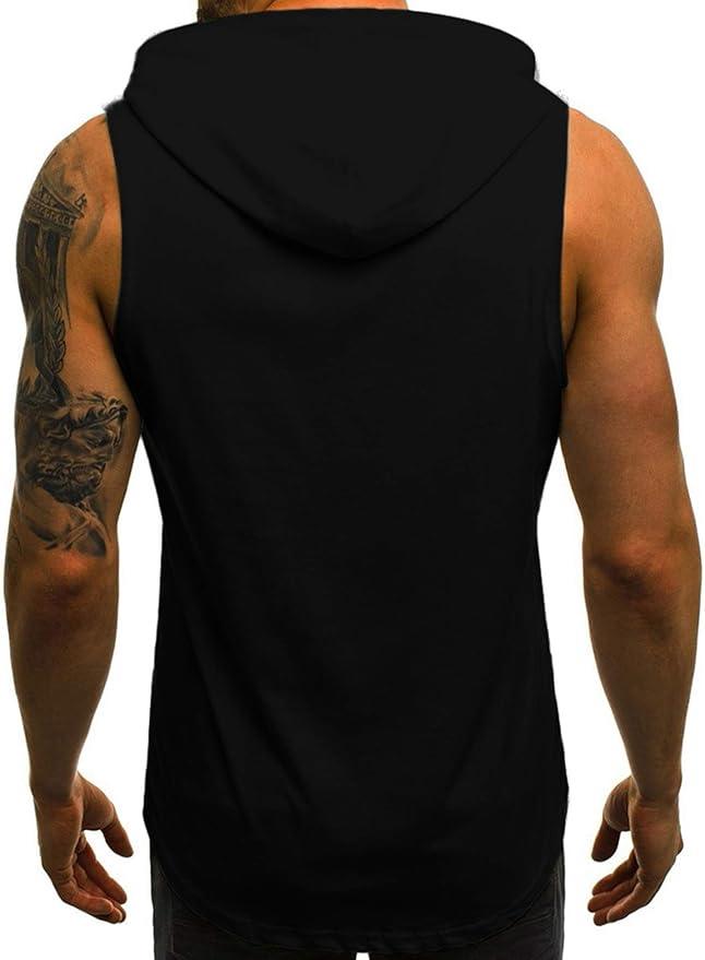 Babioboa Men's Workout Hooded Tank Tops Gym Sleeveless Hoodies Fitness Bodybuilding Muscle T-Shirts - Which Mark