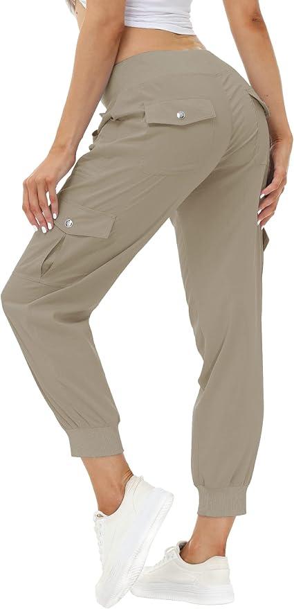 MoFiz Women's Cargo Capris Hiking Pants Lightweight Quick Dry Outdoor Athletic Travel Casual Loose Comfy Cute Pockets - Which Mark
