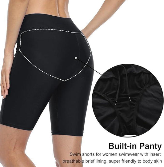 Firpearl Women's Swim Shorts UPF50+ Sport Board Shorts Plus Size Tankini Swimsuit Bottom - Which Mark