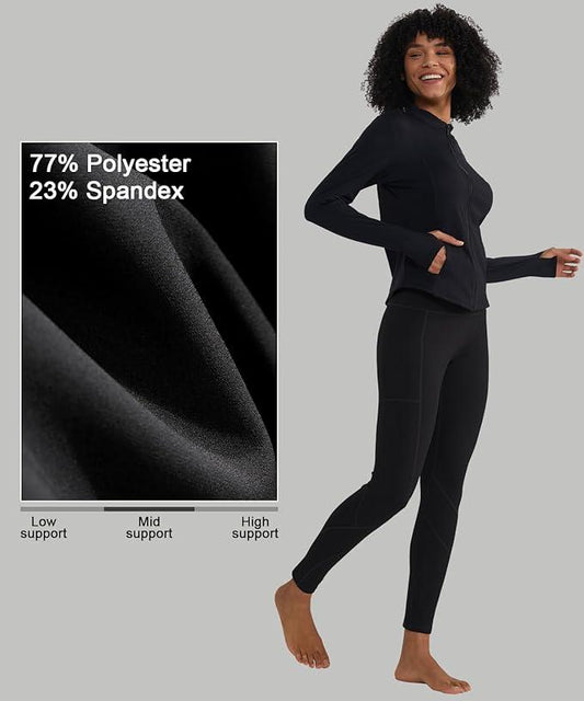 ALONG FIT High Waisted Tummy Control Leggings for Women Yoga Pants with Pockets Workout Squat Proof Tights - Which Mark