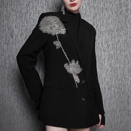 Women's Hand-stitched Floral Suit Jacket - Which Mark