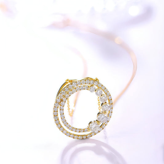 18K Gold Rose Gold Diamond Necklace Round - Which Mark