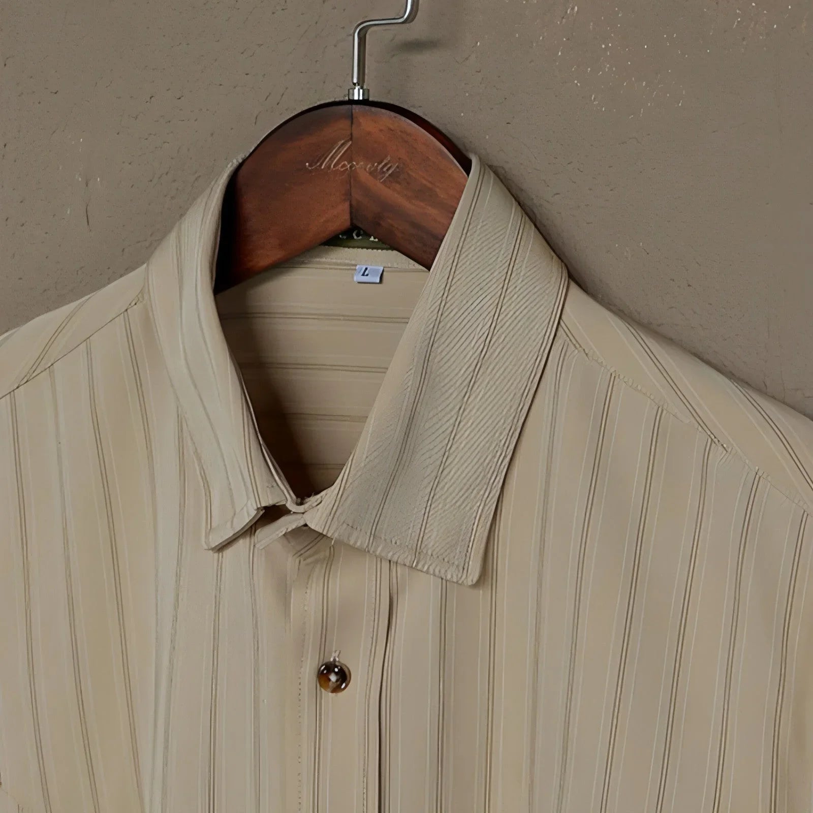 Spring And Autumn Vintage Striped Shirt Men - Which Mark