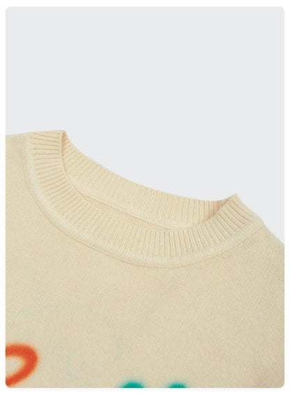 Graffiti Printed Loose Warm Sweater Women - Which Mark