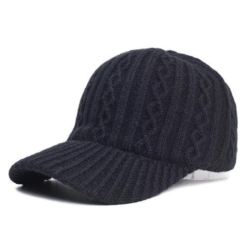 Knitting Wool Baseball Cap Korean Warm Solid Color Light Plate Peaked - Which Mark