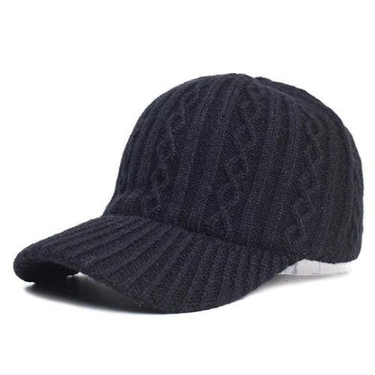 Knitting Wool Baseball Cap Korean Warm Solid Color Light Plate Peaked - Which Mark