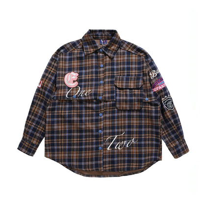Fashion Brand Plaid Long Sleeve DressShirt Coat Jacket Men & Women - Which Mark