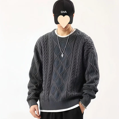 Round Neck Sweater Men's Loose Sweater Tokyo Flair - Which Mark