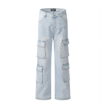 DenimDare™ Wash Light Color Cargo Jeans Men - Which Mark