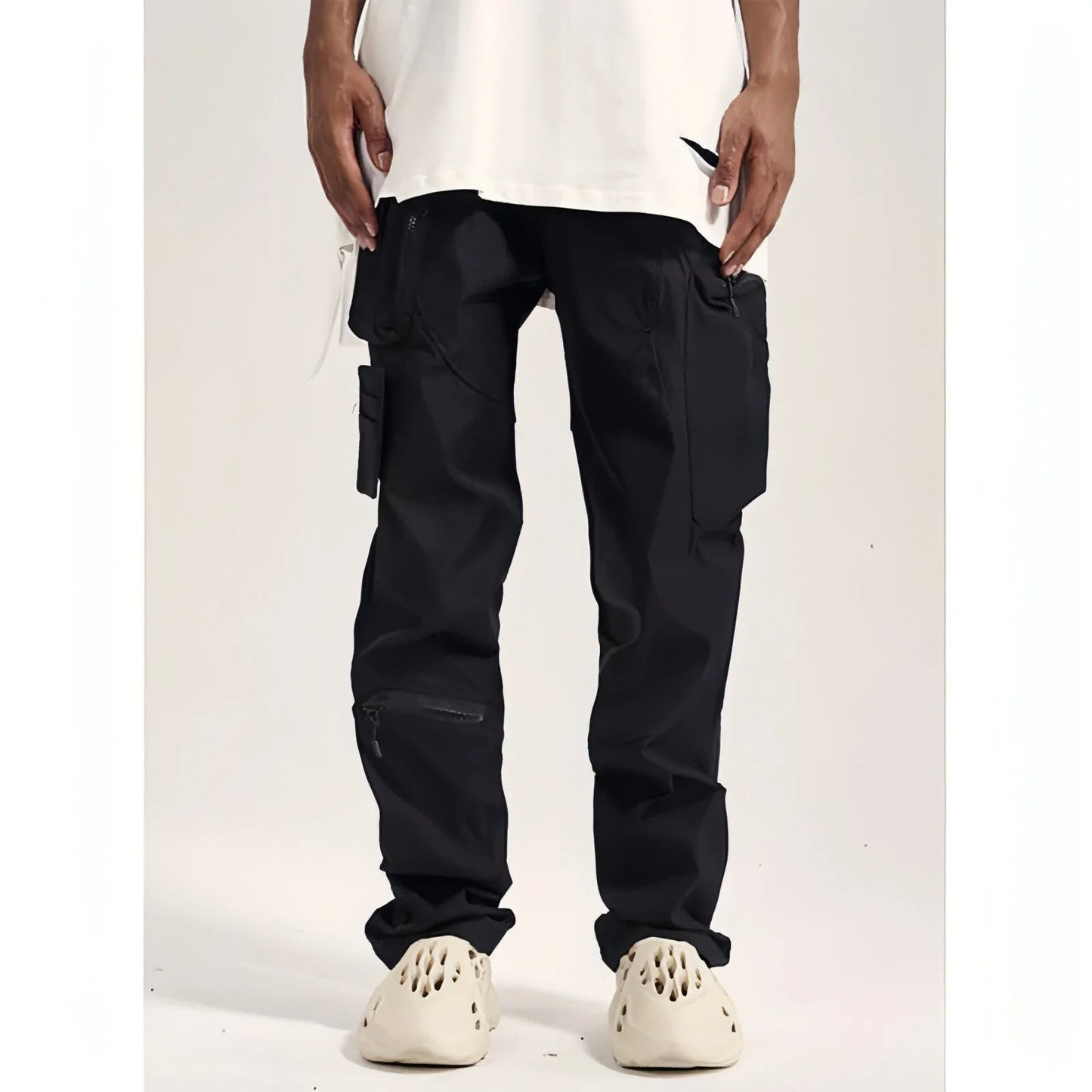 Multi-pocket Hook And Loop Chaopai Sports Casual Pants Men - Which Mark