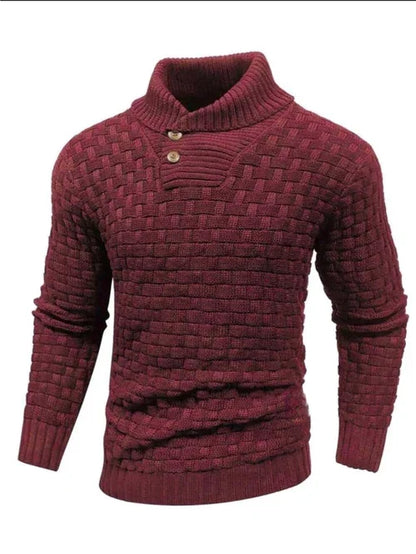Chic Buttoned Slim Turtleneck Sweater for Men - Which Mark