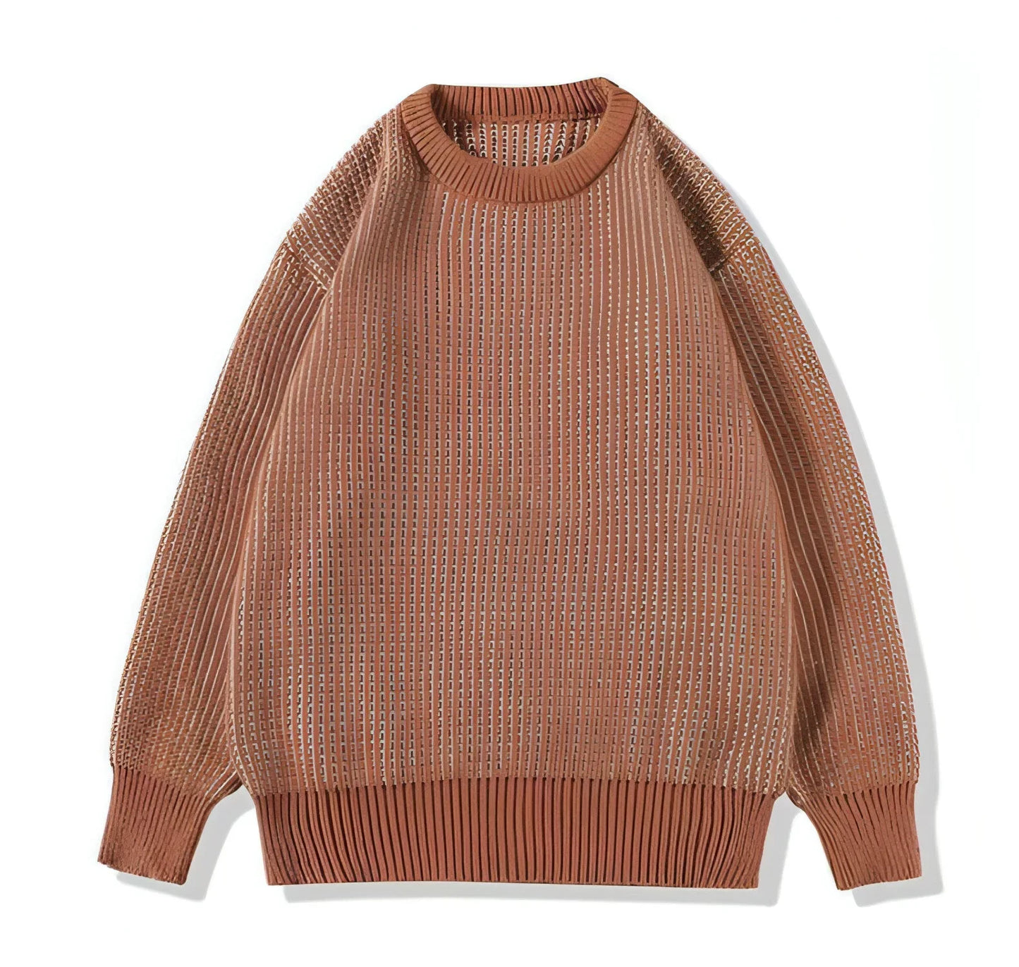 Round Neck Striped Sweater For Men - Which Mark