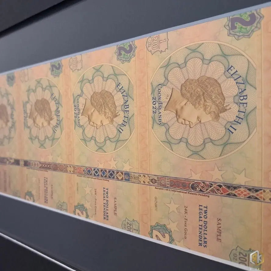 7 Pillars of Humanity Full Set - Uncut Sheet of Seven 24k Gold Notes - Which Mark