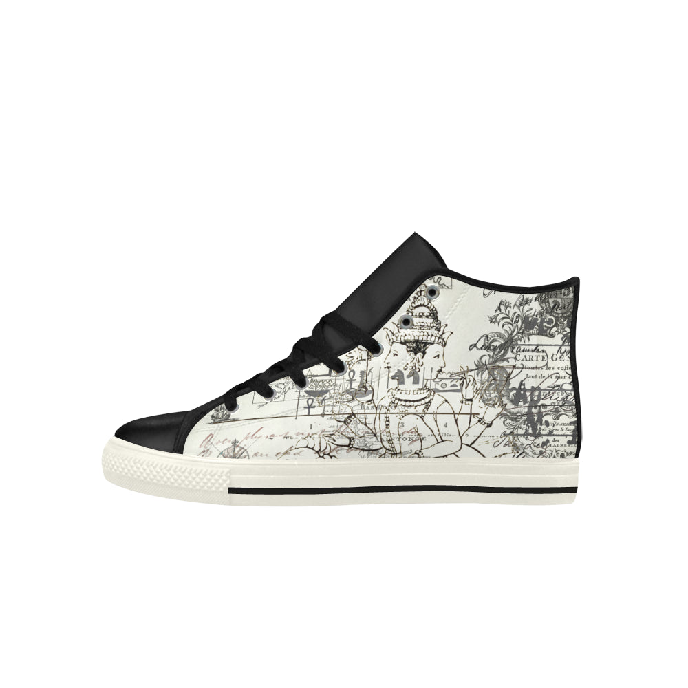 MAP AND SOME ILLUSTRATIONS High Top Action Leather Men's Shoes - Which Mark