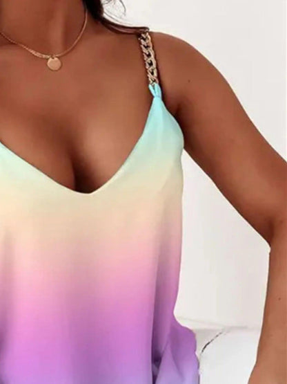 Chain Strap V-Neck Tank Top - Which Mark