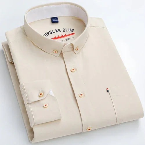 Long Sleeve Cotton Linen Slim Fit Fashion Casual Linen DressShirt Men - Which Mark