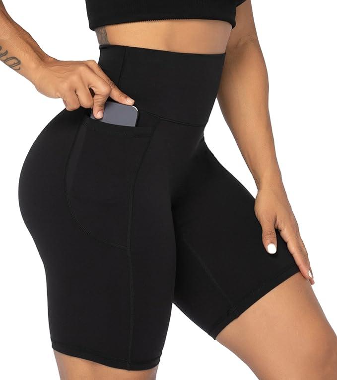Sunzel 10" / 8" / 5" / 3" Biker Shorts for Women with Pockets, High Waisted Yoga Workout Shorts - Which Mark