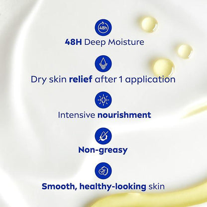 NIVEA Nourishing Body Milk | 48H Moisture |Daily Moisturizer| Non-greasy, Intense Moisture| with Almond Oil | For Dry Skin to very dry skin | 625ml Pump Bottle - Which Mark