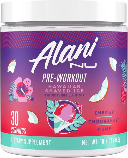 Alani Nu Pre-Workout Supplement Powder for Energy, Endurance, and Pump, Hawaiian Shaved Ice, 30 Servings (Packaging May Vary) - Which Mark