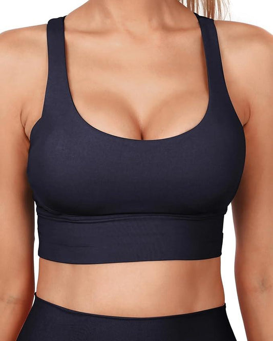 Grace Form Strappy Sports Bra for Women Padded Push Up Sports Bra Athletic Running Sports Bra Workout Bra Yoga Bra - Which Mark