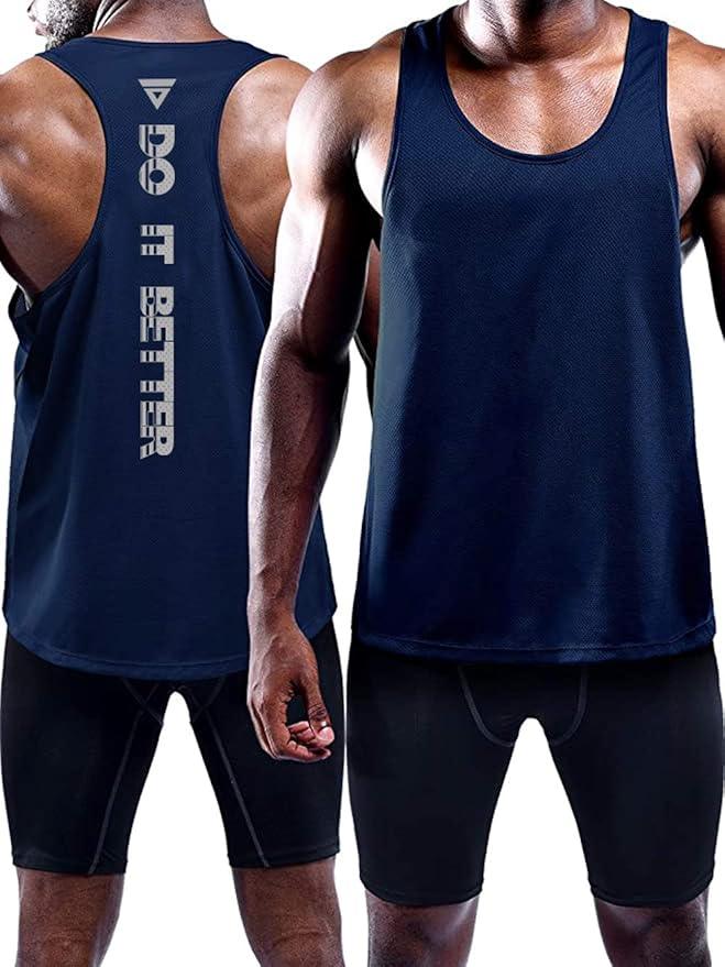 Boyzn Men's 1, 3 or 5 Pack Y-Back Workout Tank Tops, Athletic Muscle Gym Tank Tops, Fitness Bodybuilding Sleeveless T-Shirts - Which Mark