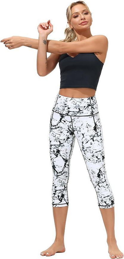 Dragon Fit High Waisted Leggings for Women Tummy Control Workout Running Yoga Pants with Pockets - Which Mark