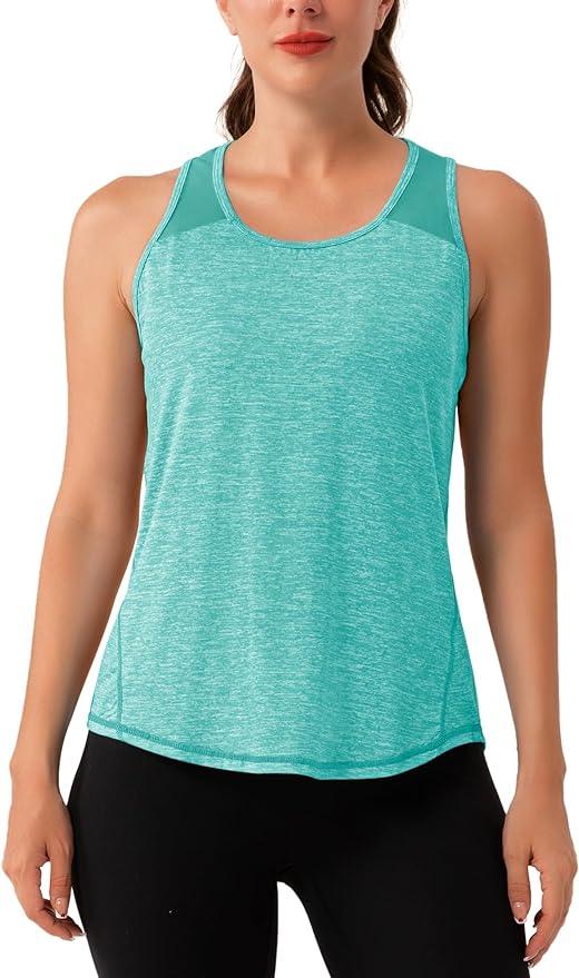 Aeuui Womens Workout Tops Sleeveless Racerback Tank Tops Mesh Yoga Athletic Running Shirts Gym Clothes for Women - Which Mark