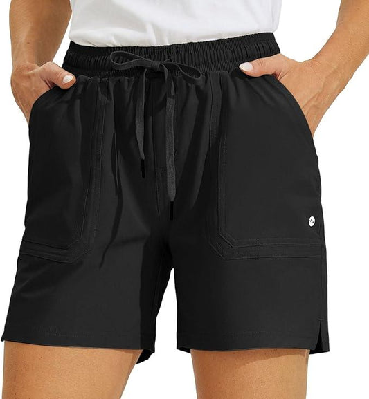 Willit Women's 5" Hiking Golf Shorts Athletic Outdoor Quick Dry Workout Summer Running Shorts with Pockets - Which Mark