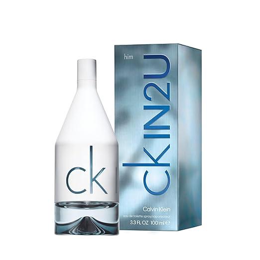 Calvin Klein CK IN2U Eau de Toilette for Men - Aromatic fragrance, Top notes: Tangelo, lime gin fizz, pomelo leaves - Which Mark