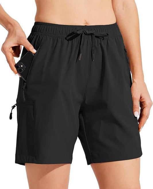 Willit Women's Shorts Hiking Cargo Quick Dry Golf Active Athletic Shorts Lightweight Summer Shorts with Pockets - Which Mark
